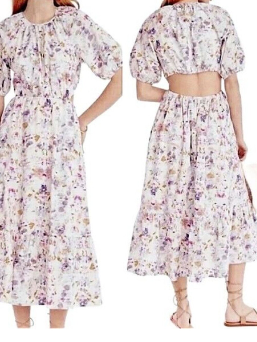 J. Crew X Flora Obscura Floral Dress Sude Cut Out 0 Petite New With Tags